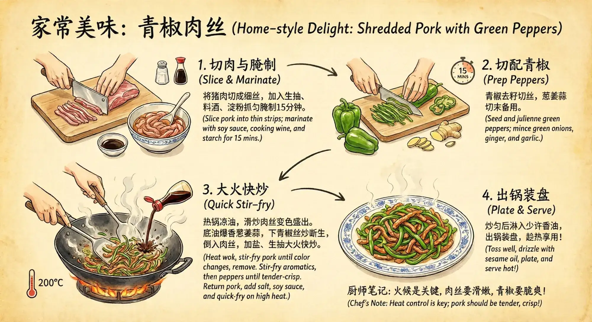 Shredded Pork with Green Peppers