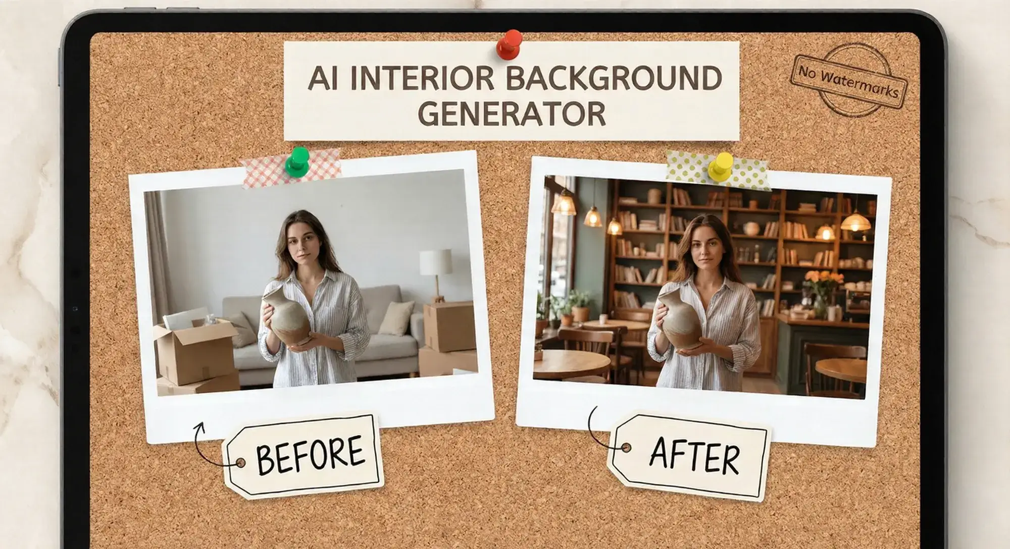nano banana pro AI background generator for interior scenes