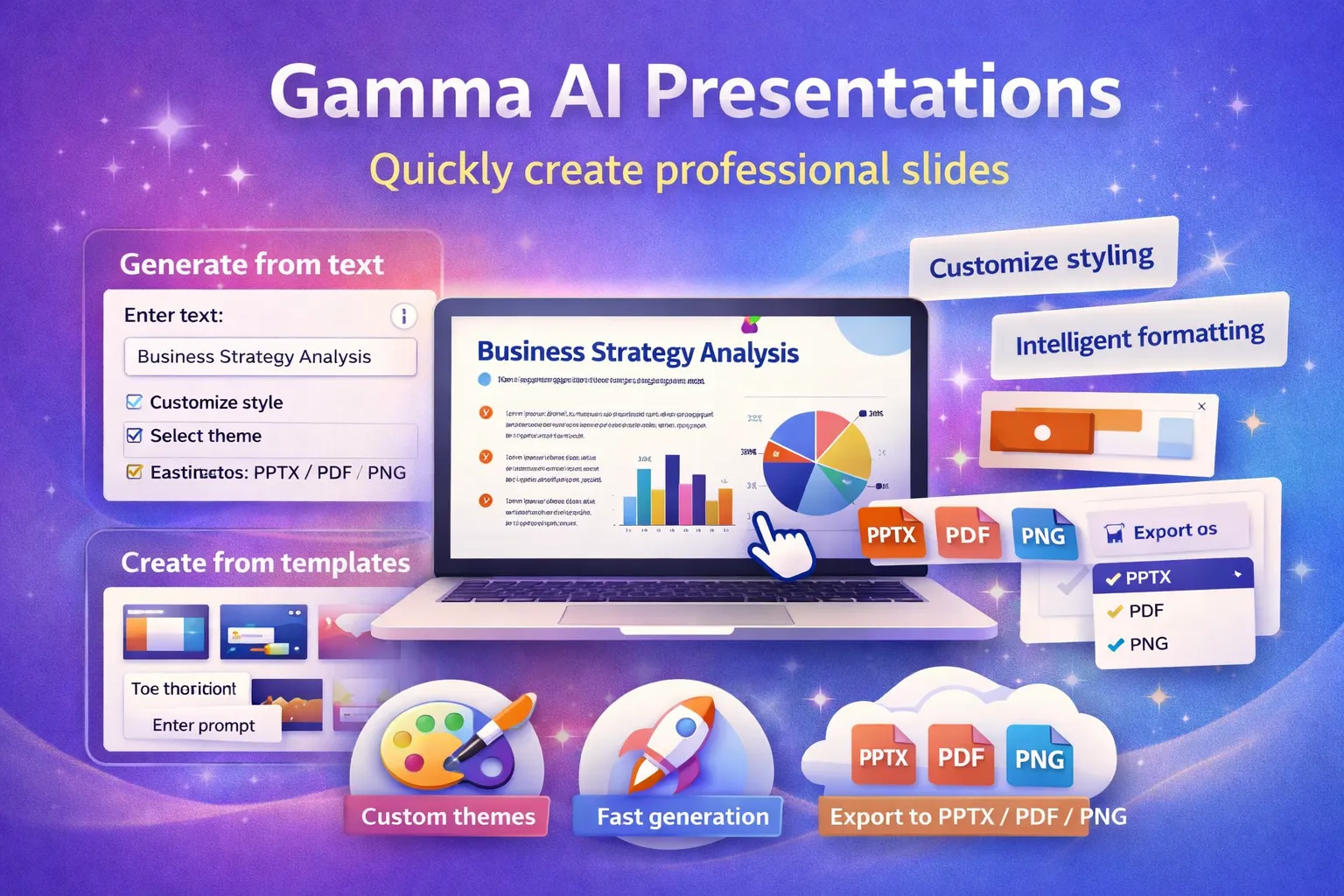 gamma ai presentations generator interface preview