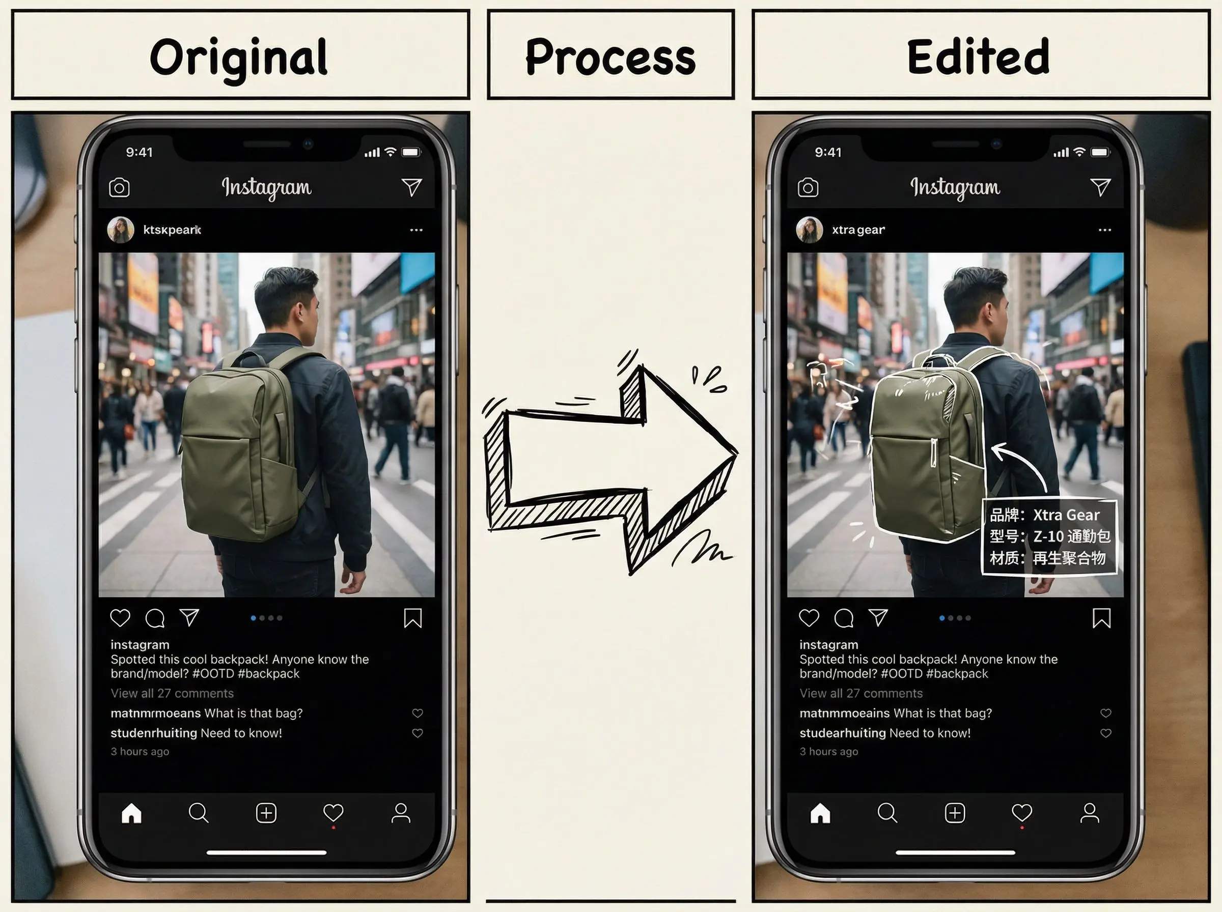 reverse image search commuter bag