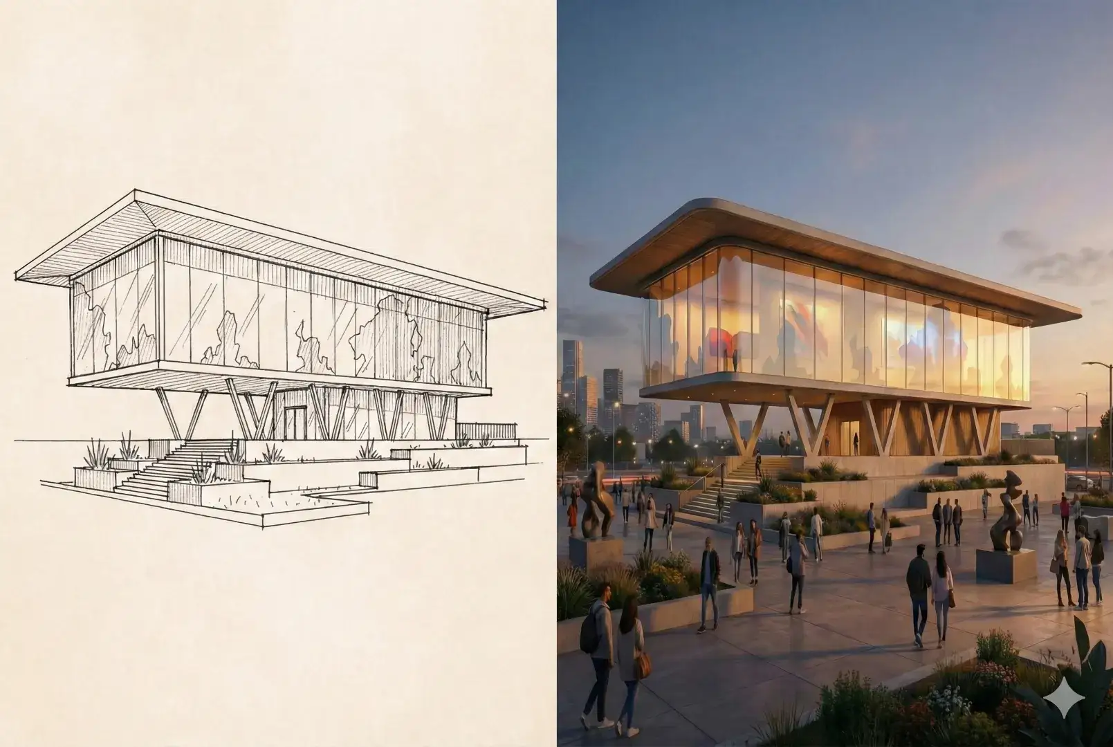 Sketch to Realistic Rendering