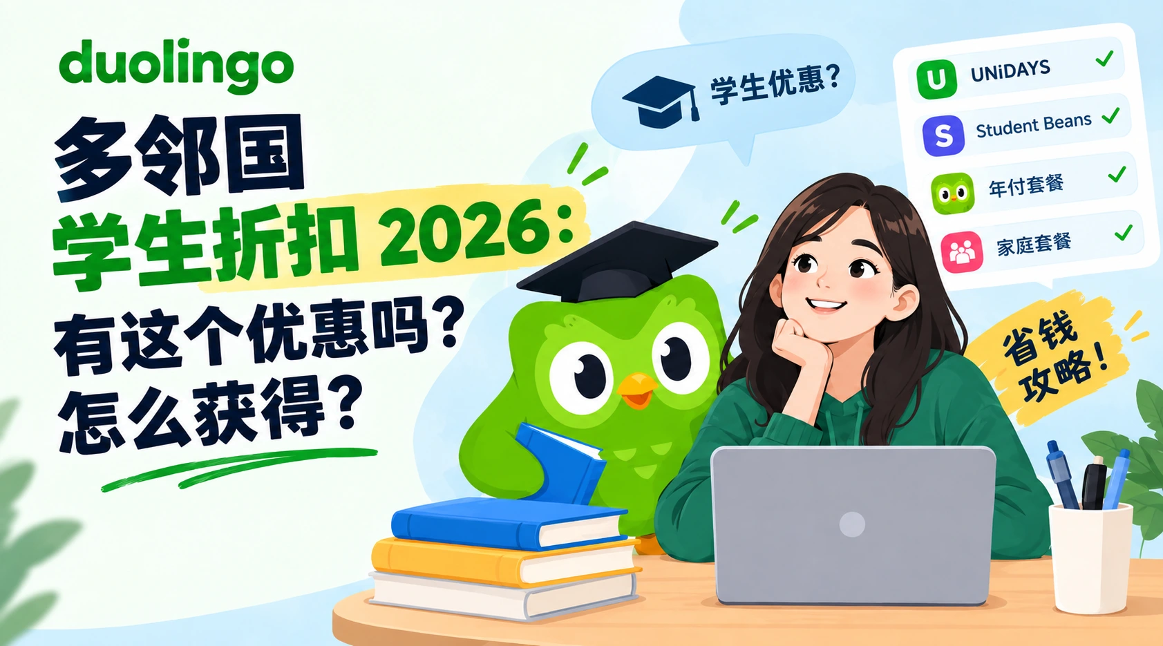 Duolingo 学生折扣 2026：到底有没有，怎么领？