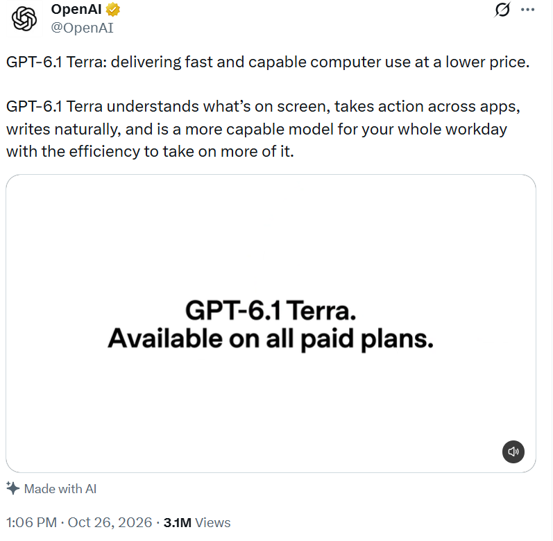 openai releases gpt 6 1 Terra