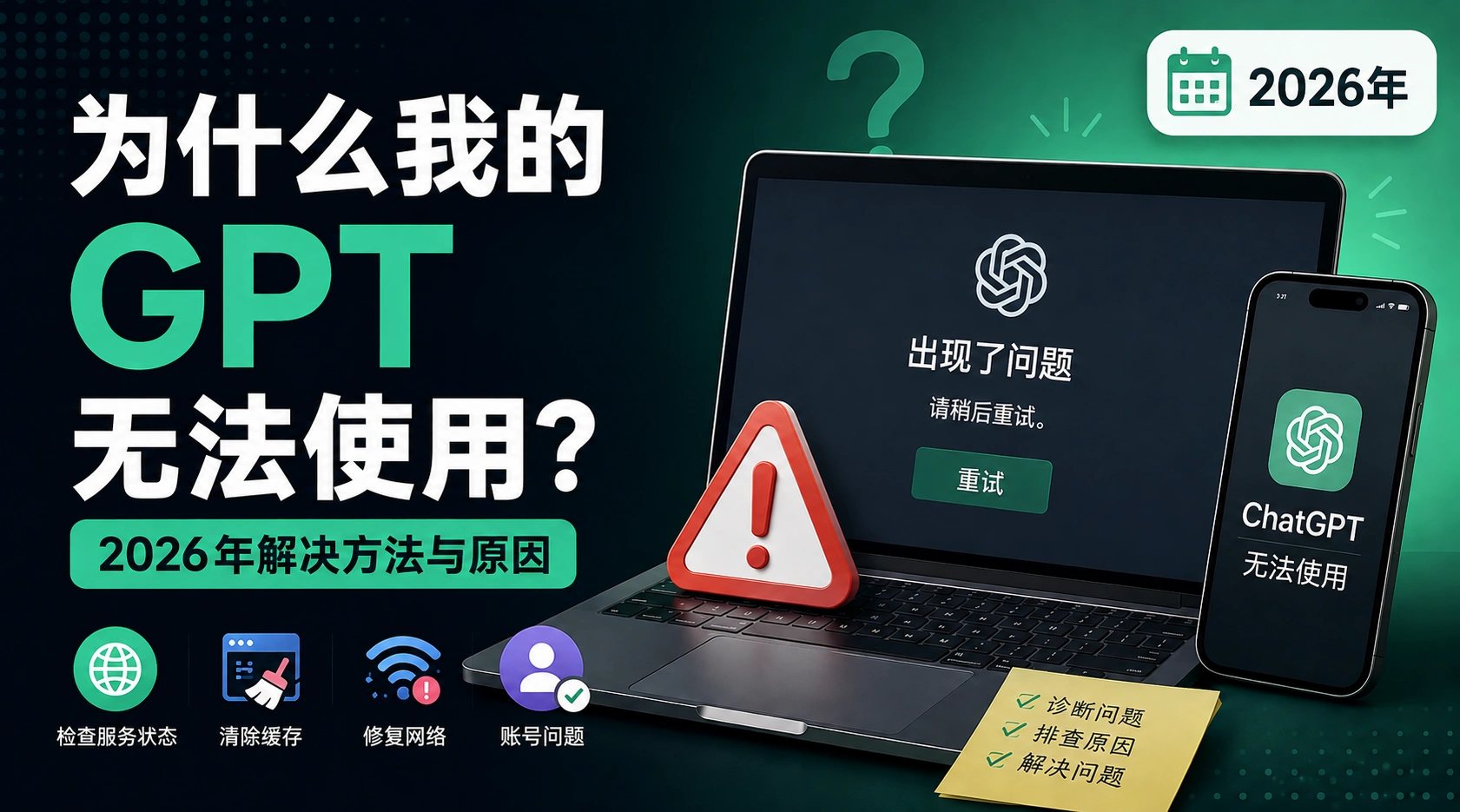 我的 GPT 为什么打不开？2026 原因排查与修复方法