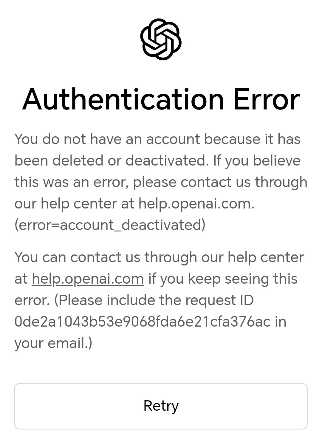 gpt authentication error