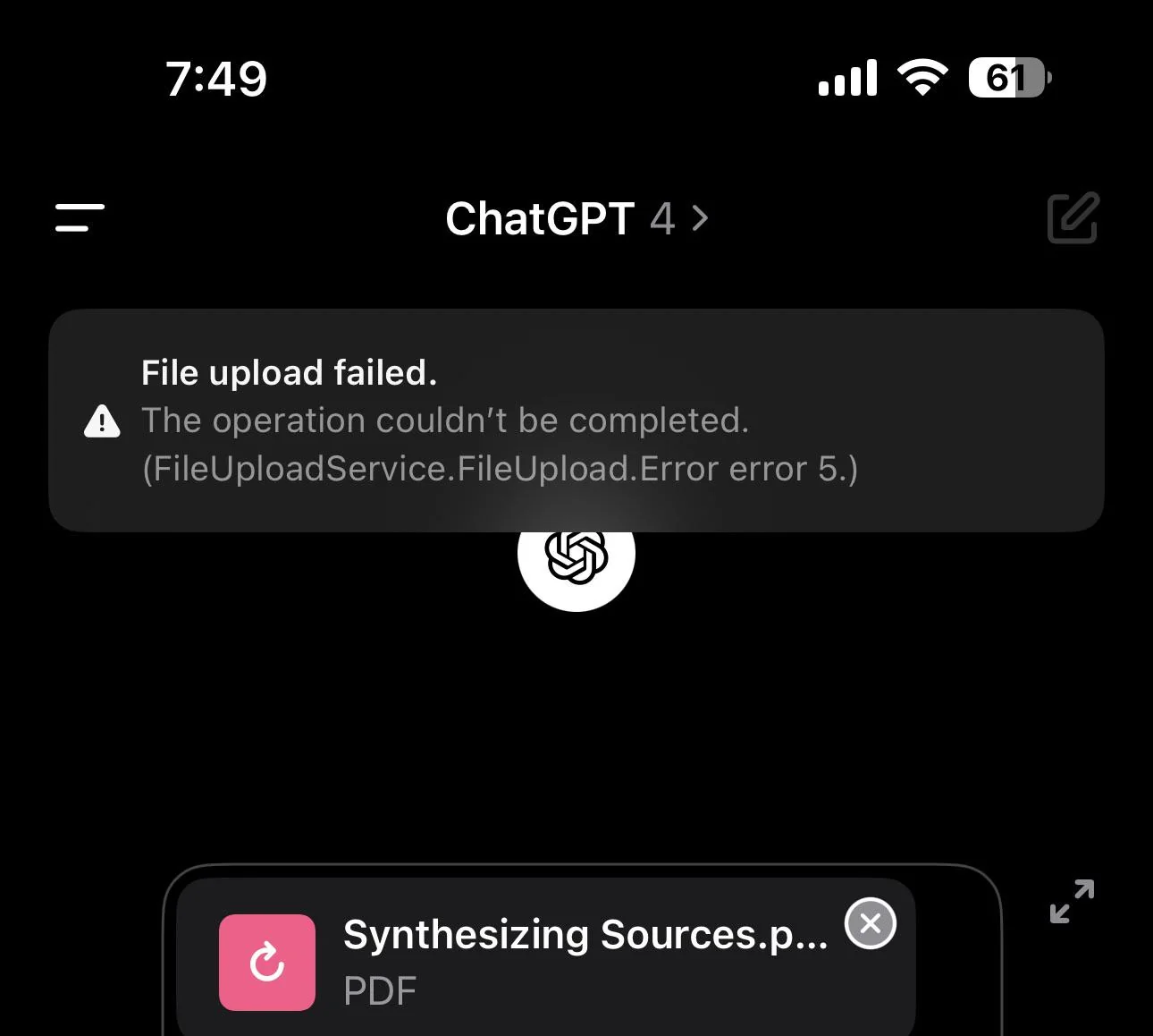 gpt file upload not working