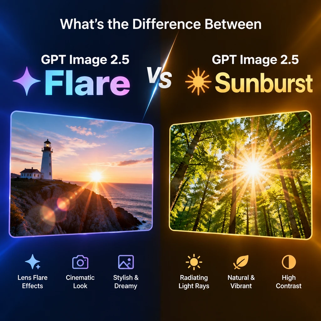 GPT Image 2.5 Flare vs Sunburst: 3 Editing Tests and Pricing