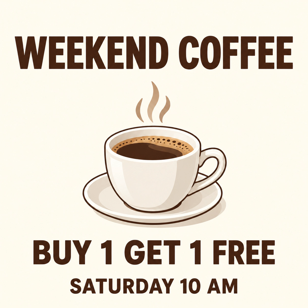 Revised coffee poster with bold sans-serif lettering and tighter bottom spacing