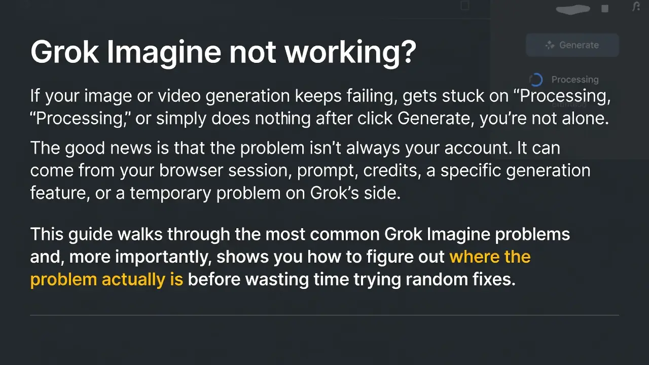 Grok Imagine not working