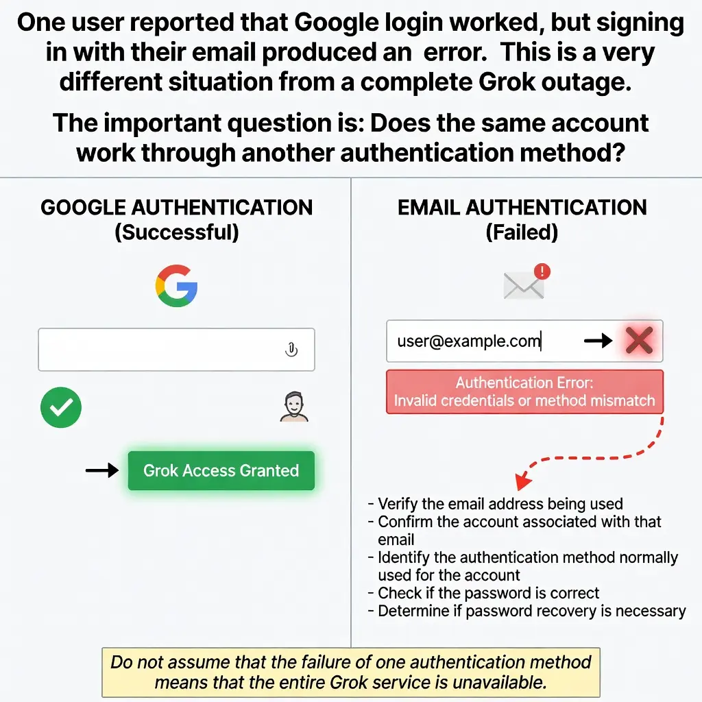 grok google login vs email login