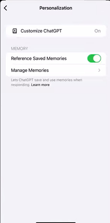 mobile select manage memories