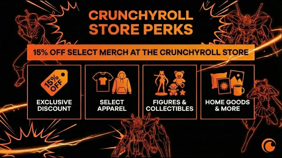 15% off select merch at the Crunchyroll Store