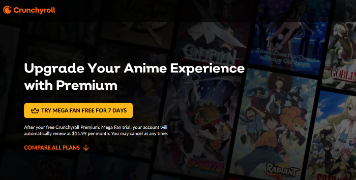 Crunchyroll無料体験