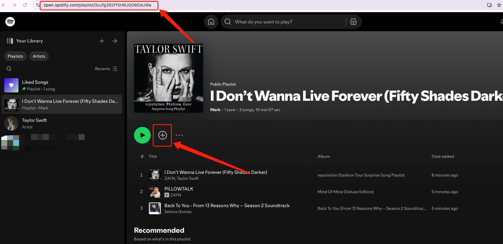 Spotify playlist user home