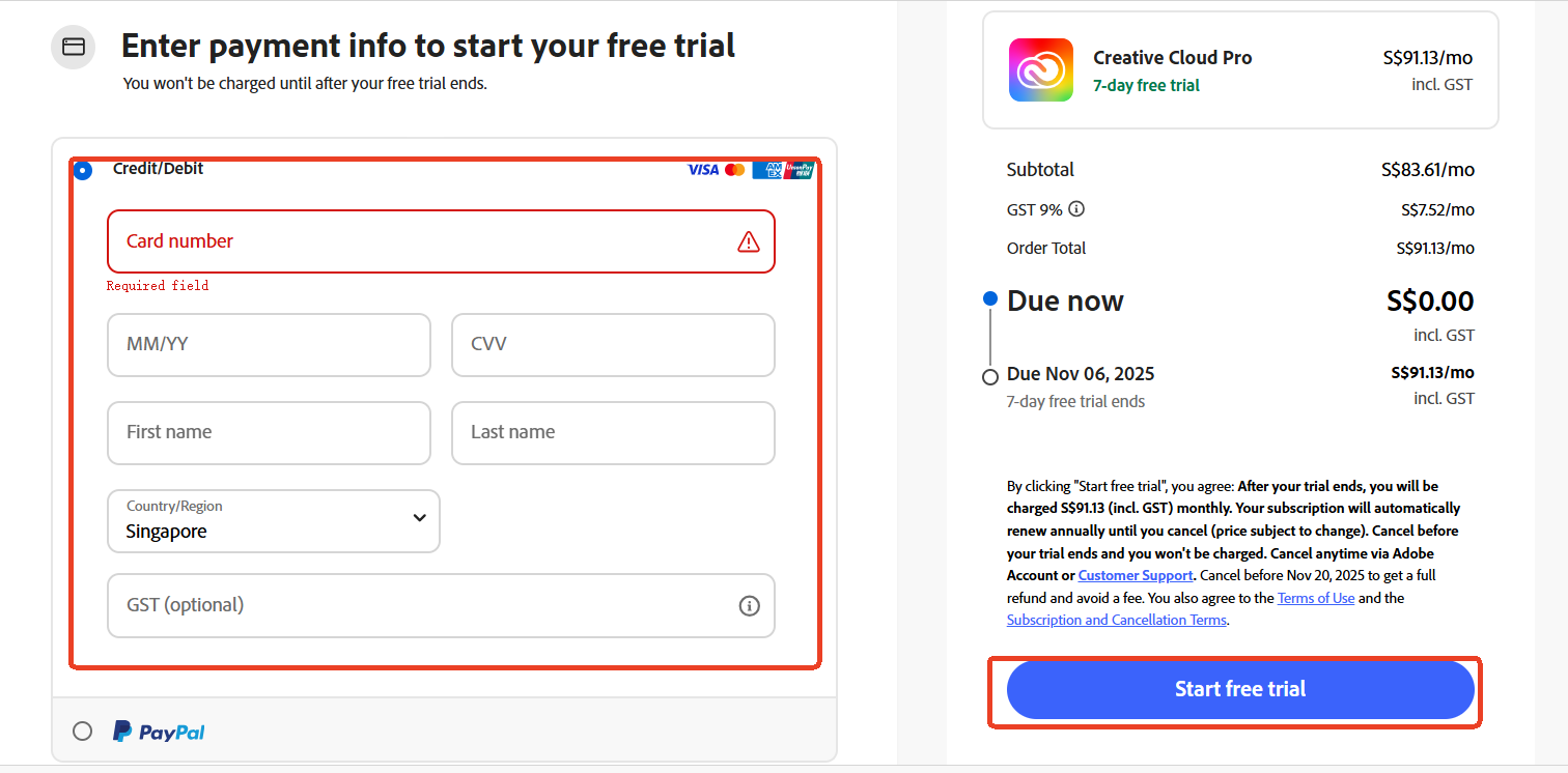 adobe creative cloud billing