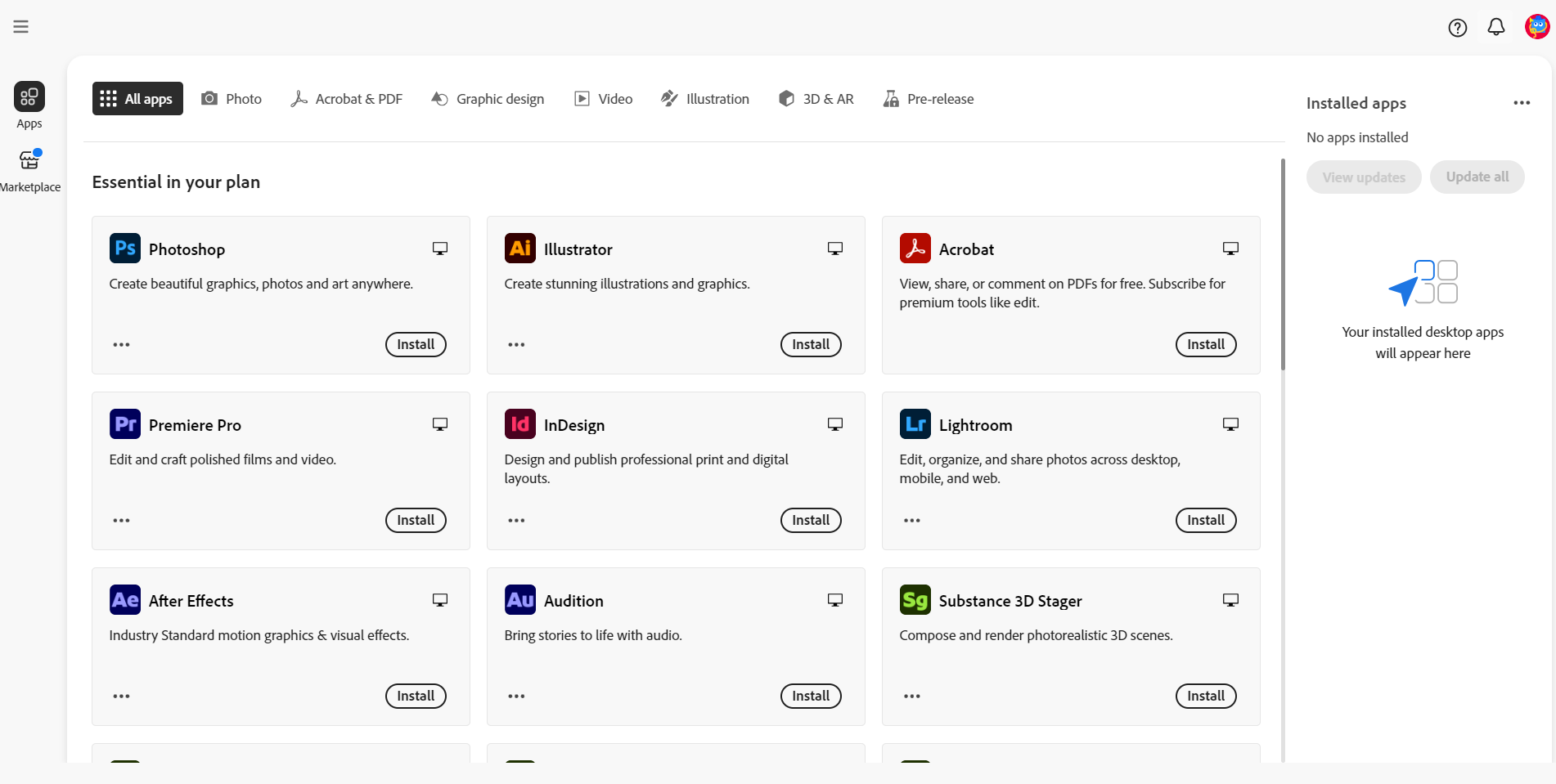 adobe creative cloud desktop app