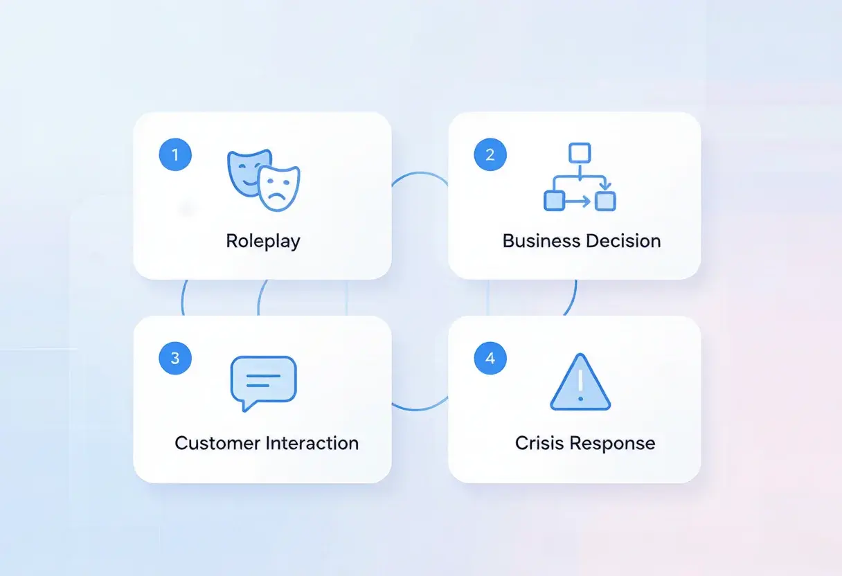 Diagram showing different types of AI simulation