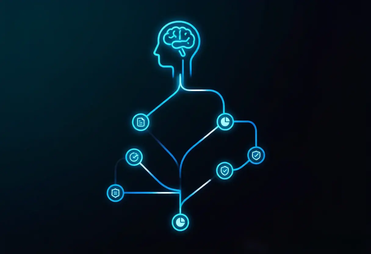 Illustration of Claude performing multi-step reasoning