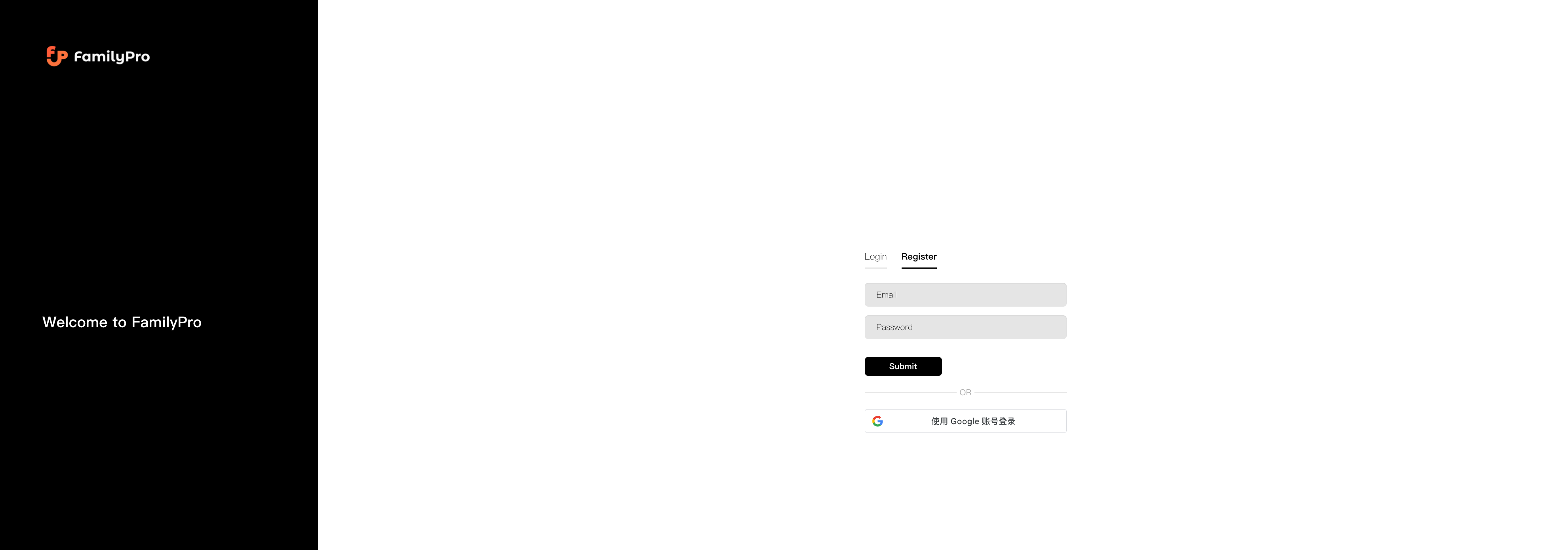 Sign up for FamilyPro account