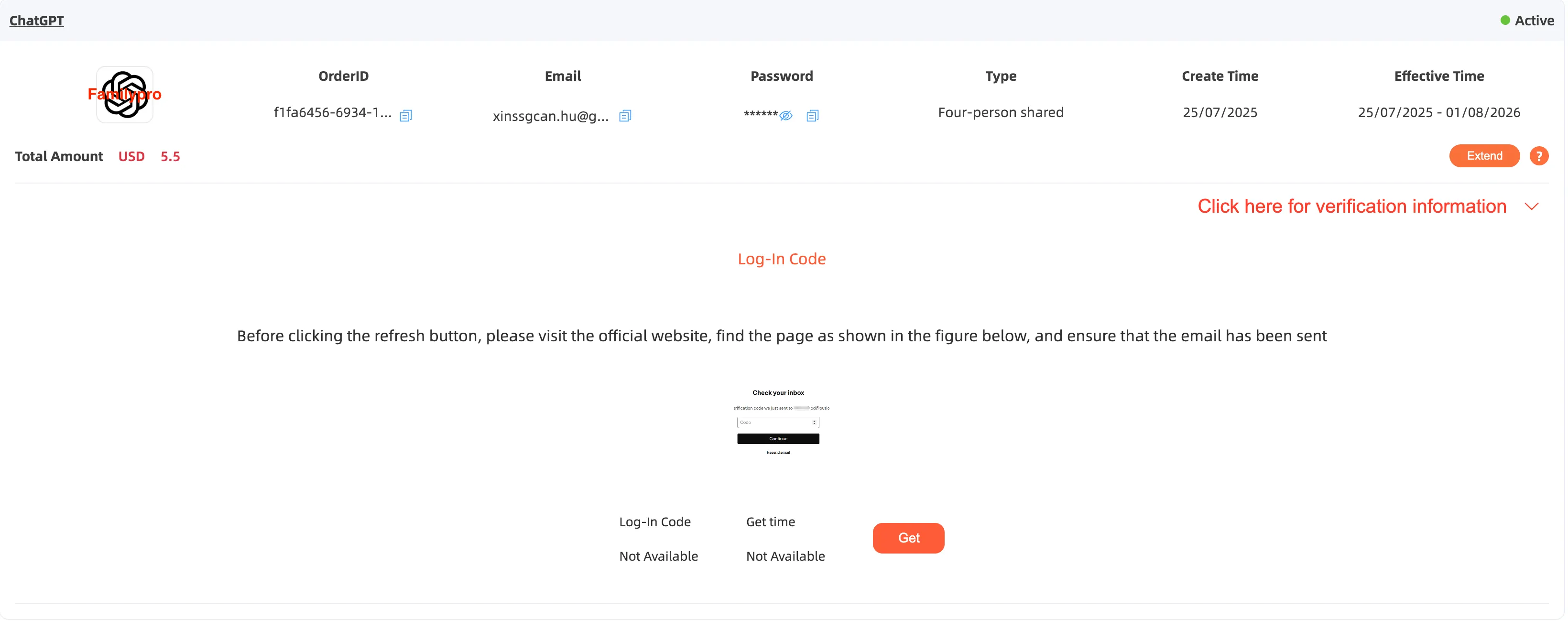 FamilyPro Order page