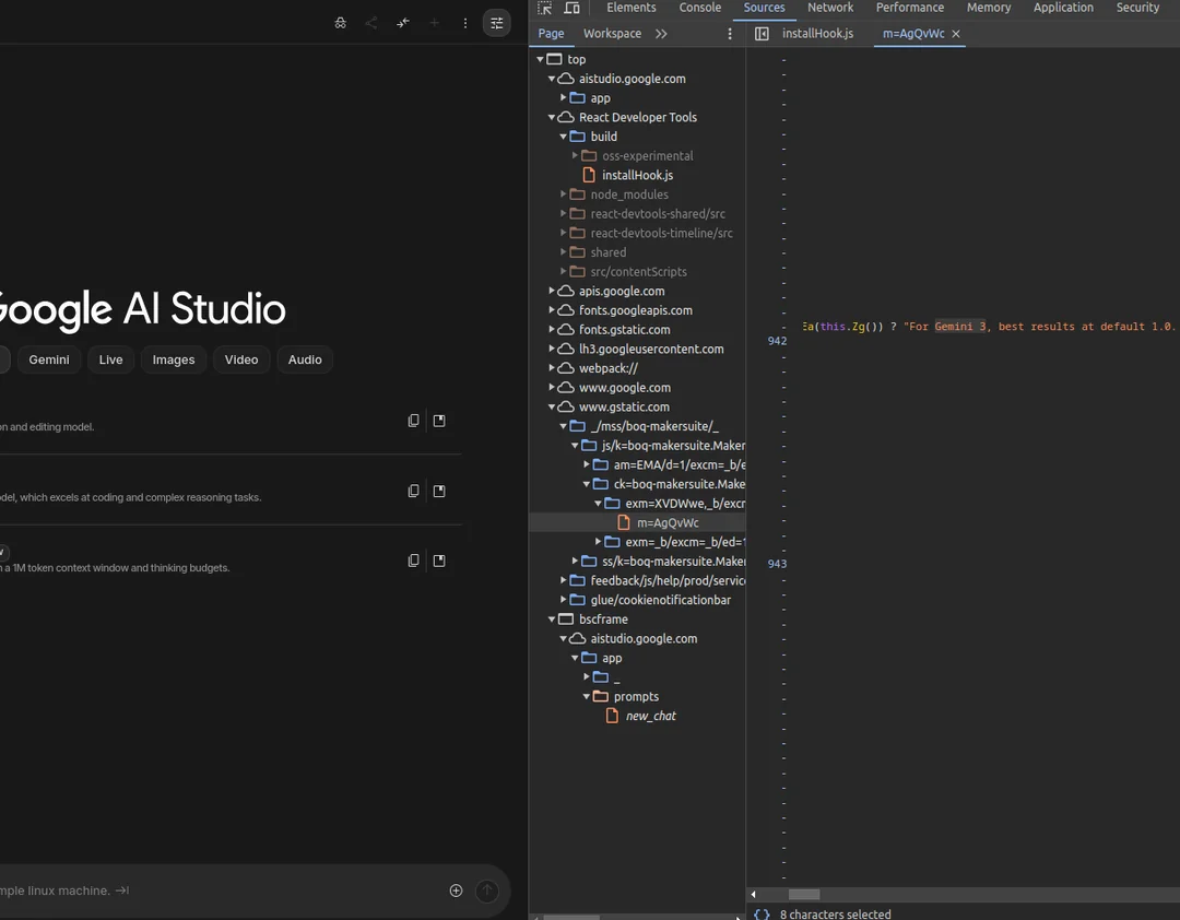 gemini 3 found in the ai studio source code