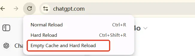Refresh the page