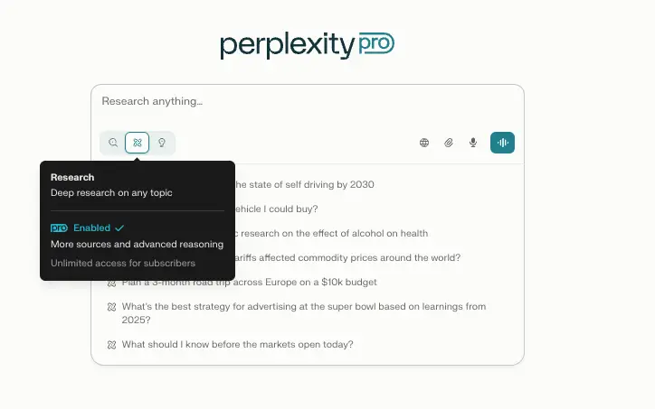 Perplexity Pro: Deep Research