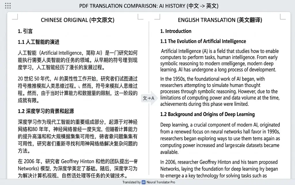 PDF before / after comparison