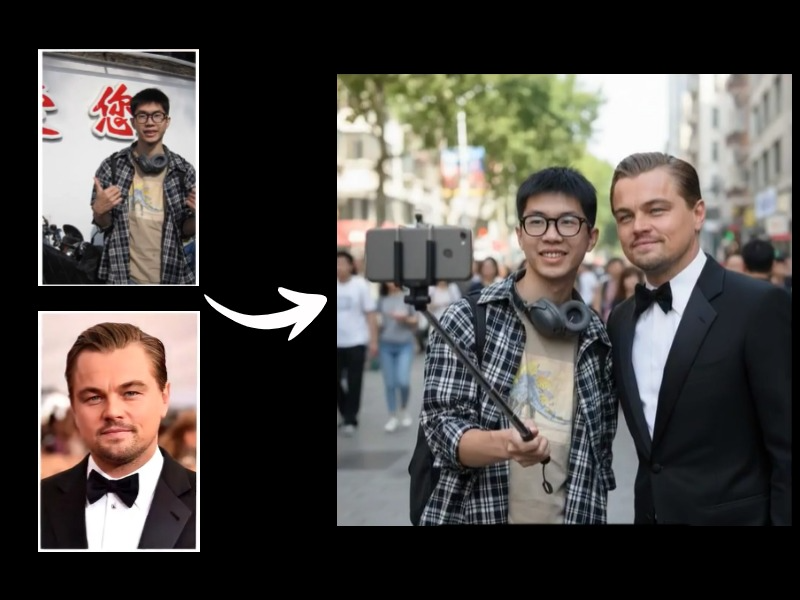 nano banana example with celebrith photo