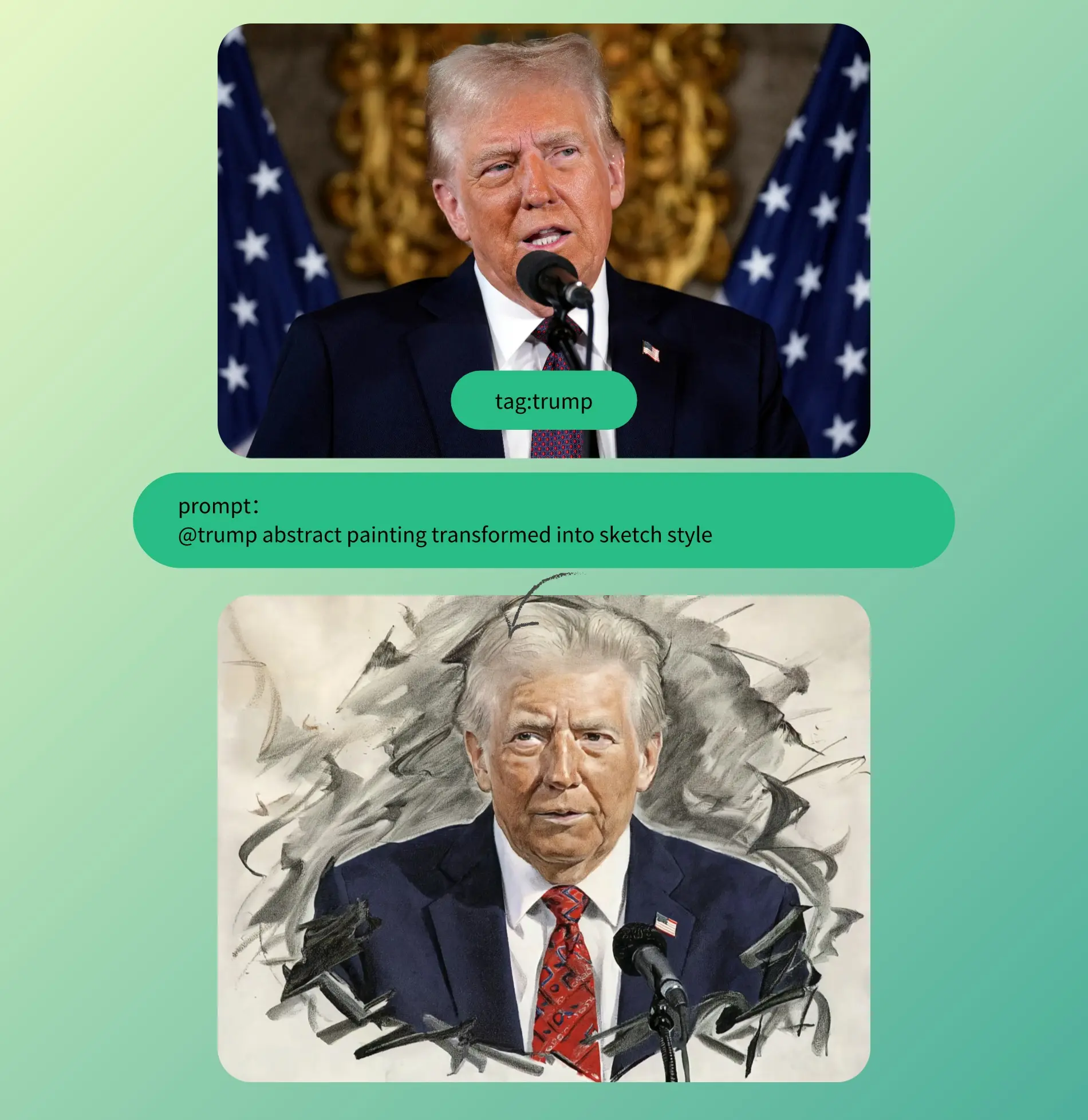 using Runway Gen-4 to generate the sketch style of Trump